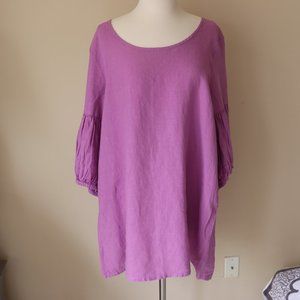 BRYN WALKER Tunic Top Size XL Linen Orchid Color